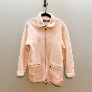 Vintage Cream Collared Wool Jacket - Marvin Richards - Medium